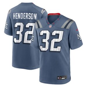 TreVeyon Henderson #32 New England Patriots 2025 Rivalries Collection Game Jersey - Storm Blue