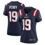 Malcolm Perry New England Patriots  Women's Game Player Jersey - Navy