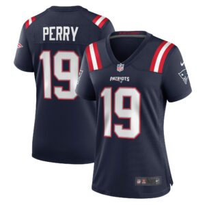 Malcolm Perry New England Patriots  Women's Game Player Jersey - Navy