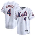 Men's New York Mets #4 Francisco Alvarez  White Home Limited Player Jersey