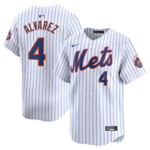 Men's New York Mets #4 Francisco Alvarez  White Home Limited Player Jersey