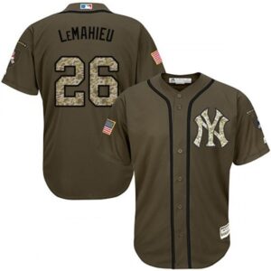 Men's New York Yankees #26 DJ LeMahieu Green Salute to Service by Majestic Jersey
