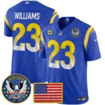 Kyren Williams #23 Los Angeles Rams 2025 United States 250th Anniversary Patch Vapor Limited Jersey - All Stitched