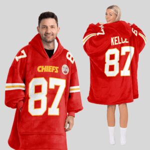 Adult T.K 87 Kansas City Football Unisex Blanket Hoodie