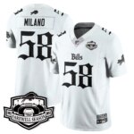 Matt Milano #58 Buffalo Bills BUF Gothic Vapor Limited Jersey - Farewell Highmark Patch - All Stitched