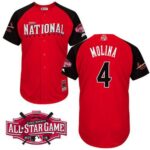 St. Louis Cardinals #4 Yadier Molina Red 2015 All-Star National League Stitched Jersey