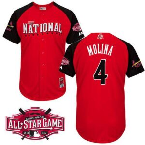 St. Louis Cardinals #4 Yadier Molina Red 2015 All-Star National League Stitched Jersey