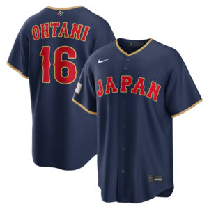Shohei Ohtani #16 Japan Baseball 2026 World Baseball Classic Road Stadium Jersey - Navy