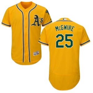 Oakland Athletics #25 Mark McGwire Gold Flexbase Collection Stitched Jersey