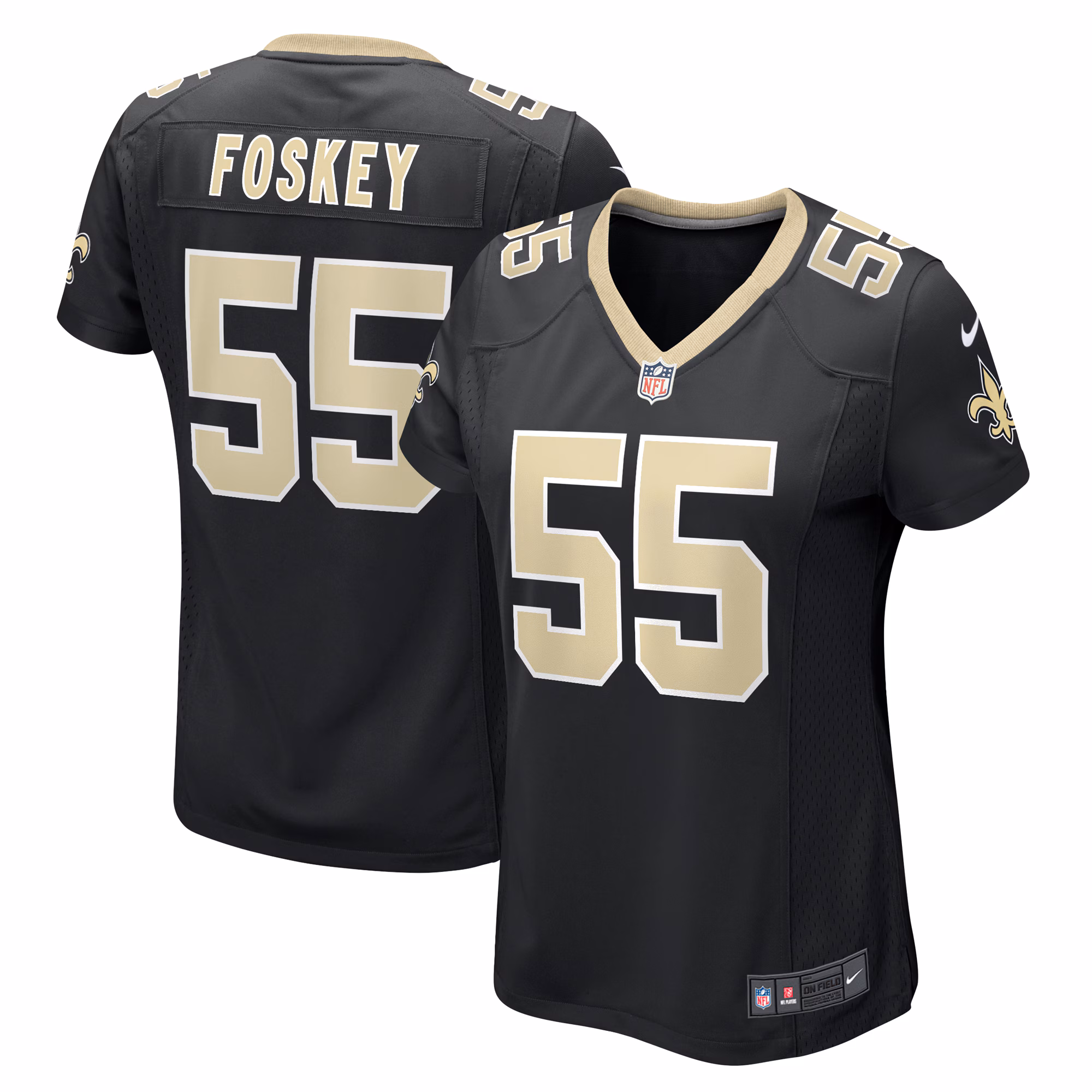Isaiah Foskey New Orleans Saints Women's Team Game Jersey -  Black