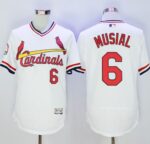 St. Louis Cardinals #6 Stan Musial White Flexbase Collection Cooperstown Stitched Jersey