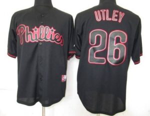 Philadelphia Phillies #26 Chase Utley Black Fashion Stitched Jersey
