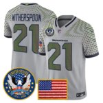 Devon Witherspoon #21 Seattle Seahawks United States 250th Anniversary Patch Vapor Limited Jersey - All Stitched