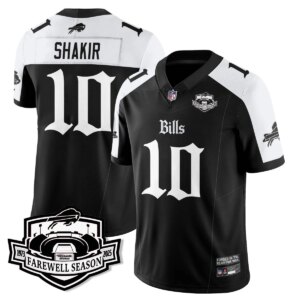 Khalil Shakir #10 Buffalo Bills BUF Gothic Vapor Limited Jersey - Farewell Highmark Patch - All Stitched