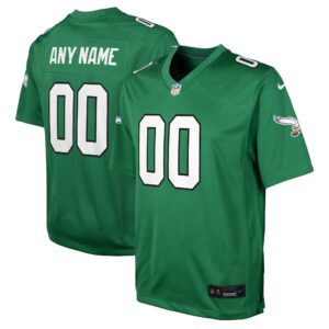 Philadelphia Eagles  Youth Alternate Custom Game Jersey - Kelly Green