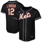 Youth New York Mets Francisco Lindor #12 Black Fashion Replica Player Jersey