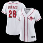 Women's Cincinnati Reds Eugenio Suárez #28 White Home Replica Jersey