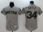 Boston Red Sox #34 David Ortiz Grey Flexbase Collection Memorial Day Stitched Jersey
