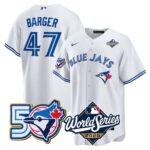 Addison Barger #47 Toronto Blue Jays 50th 2025 World Series Limited Jersey Stitched White