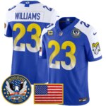 Kyren Williams #23 Los Angeles Rams 2025 United States 250th Anniversary Patch Vapor Limited Jersey - All Stitched