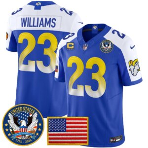 Kyren Williams #23 Los Angeles Rams 2025 United States 250th Anniversary Patch Vapor Limited Jersey - All Stitched