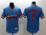 St. Louis Cardinals #1 Ozzie Smith Light Blue Flexbase Collection Cooperstown Stitched Jersey