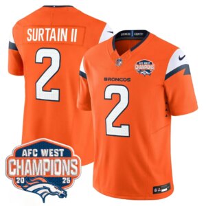 Patrick Surtain II #2 Denver Broncos DEN AFC West Champions Patch Vapor Limited Jersey V2 - All Stitched