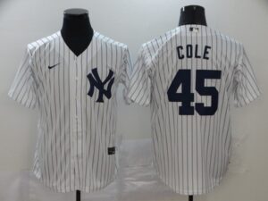 Men's New York Yankees #45 Gerrit Cole White Home Stitched Cool Base  Jersey