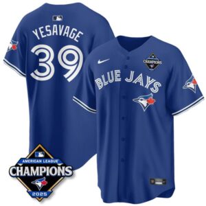 Trey Yesavage #39 Toronto Blue Jays 2025 American League Champions Jersey Stitched Royal