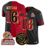 Joe Montana #16 San Francisco 49ers SF 2025 "Rivalries" 5x Champions & Faithful To The Bay Patch Vapor Limited Jersey - All Stitched