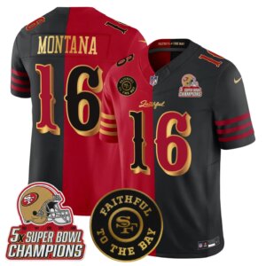 Joe Montana #16 San Francisco 49ers SF 2025 "Rivalries" 5x Champions & Faithful To The Bay Patch Vapor Limited Jersey - All Stitched