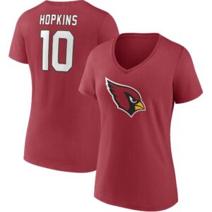 Women's DeAndre Hopkins Cardinal Arizona Cardinals Player Icon Name & Number V-Neck T-Shirt