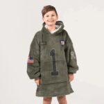 Kid M.N 1 New York G Football Blanket Hoodie – Olive Salute to Service