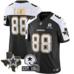 CeeDee Lamb #88 Cowboys Texas Patch Gold Trim Vapor Jersey - All Stitched