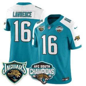Trevor Lawrence #16 Jacksonville Jaguars JAX AFC South Division Champions Vapor Limited Throwback Jersey - All Stitched