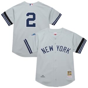 New York Yankees Derek Jeter #2 Mitchell & Ness Gray Cooperstown Collection 2000 World Series Authentic Jersey