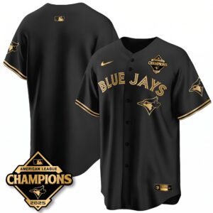 Team Toronto Blue Jays 2025 American League Champions Jersey - All Stitched Black Gold