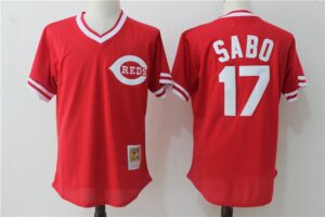 Mitchell and Ness Cincinnati Reds #17 Chris Sabo Red Jersey