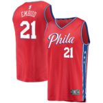 Joel Embiid Philadelphia 76ers  Youth 2019/20 Fast Break Replica Player Team Jersey - Statement Edition - Red