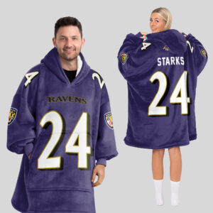 Adult 24 Baltimore Football Unisex Blanket Hoodie
