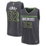 Karl-Anthony Towns Minnesota Timberwolves  Fast Break Replica Player Jersey - Statement Edition - Anthracite