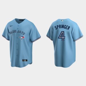 Men's Toronto Blue Jays #4 George Springer Powder Blue Alternate Jersey