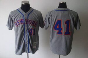 Mitchell And Ness 1969 New York Mets #41 Tom Seaver Grey Stitched Jersey
