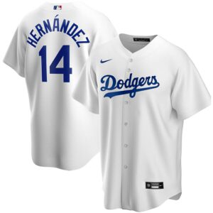Men's  Los Angeles Dodgers #14 Enrique Hernandez White Home 2020 Jersey