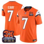 John Elway Denver Broncos-Time Champions Patch Vapor Limited Jersey - All Stitched