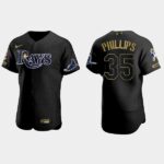 Men's Tampa Bay Rays #35 Brett Phillips All Black 2021 Salute to Service Flex Base Jersey