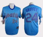 Seattle Mariners #24 Ken Griffey Light Blue Cooperstown Throwback Stitched Jersey