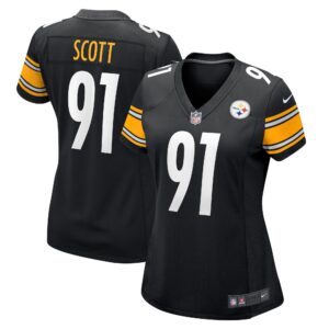 Delontae Scott Pittsburgh Steelers  Women's Game Player Jersey - Black
