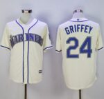 Seattle Mariners #24 Ken Griffey Cream New Cool Base2016 Hall Of Fame Patch Stitched Jersey