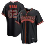 Logan Webb #62 San Francisco Giants Alternate Replica Jersey - Black